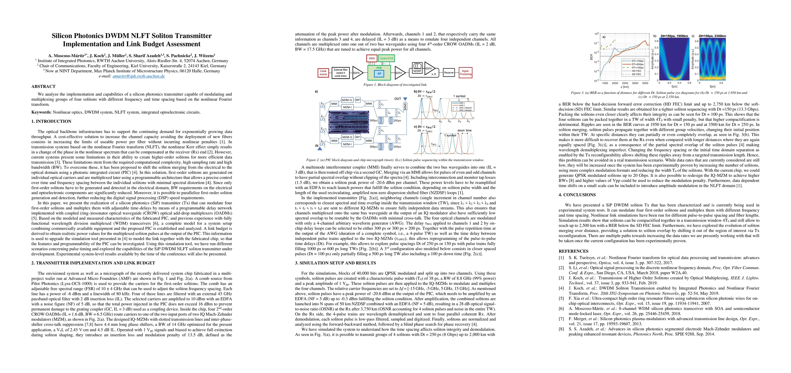 Thumbnail for Silicon Photonics DWDM NLFT Soliton Transmitter Implementation and Link
  Budget Assessment
