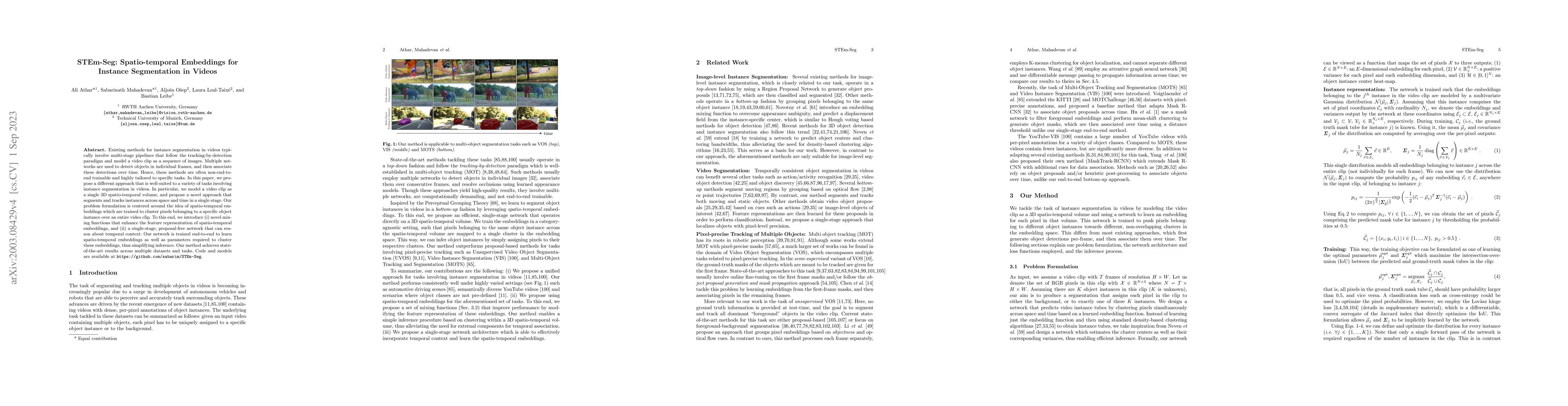 Thumbnail for STEm-Seg: Spatio-temporal Embeddings for Instance Segmentation in Videos