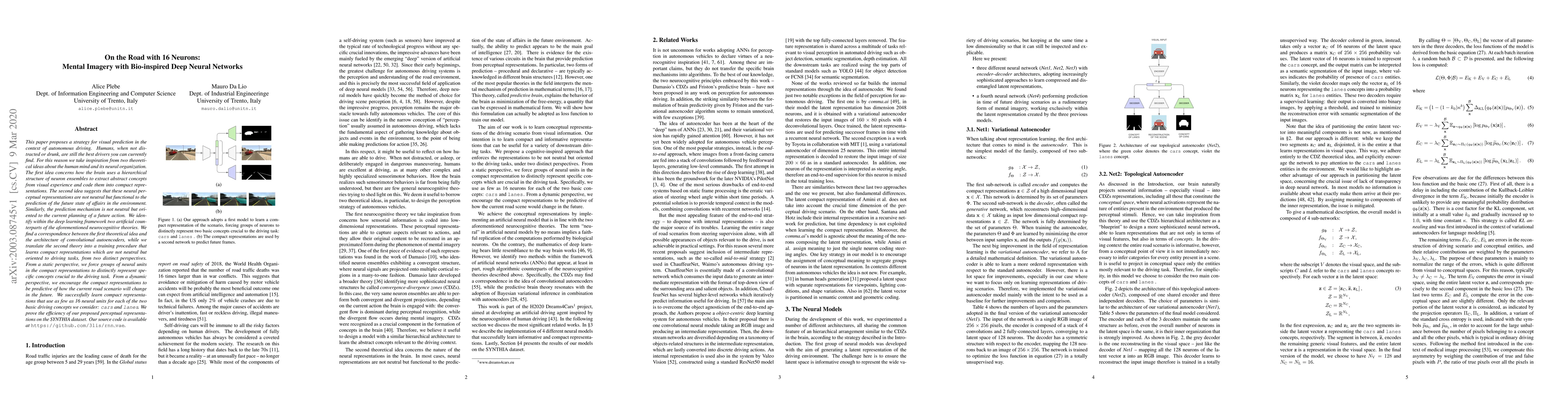 Thumbnail for On the Road with 16 Neurons: Mental Imagery with Bio-inspired Deep
  Neural Networks