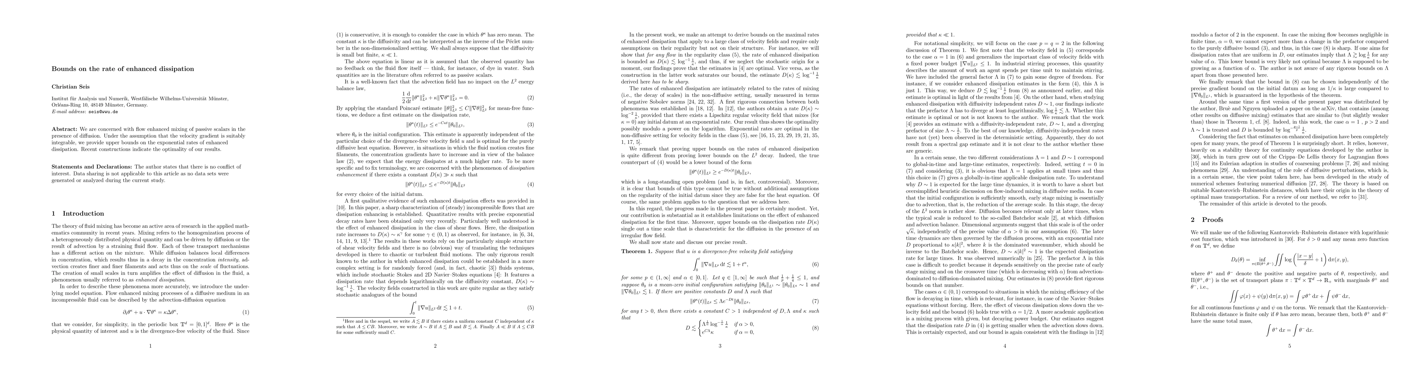Thumbnail for Bounds on the rate of enhanced dissipation