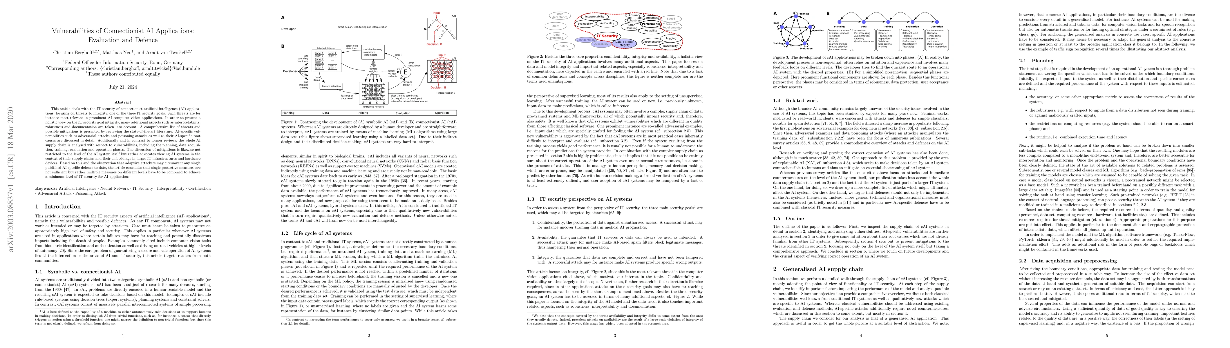 Thumbnail for Vulnerabilities of Connectionist AI Applications: Evaluation and Defence
