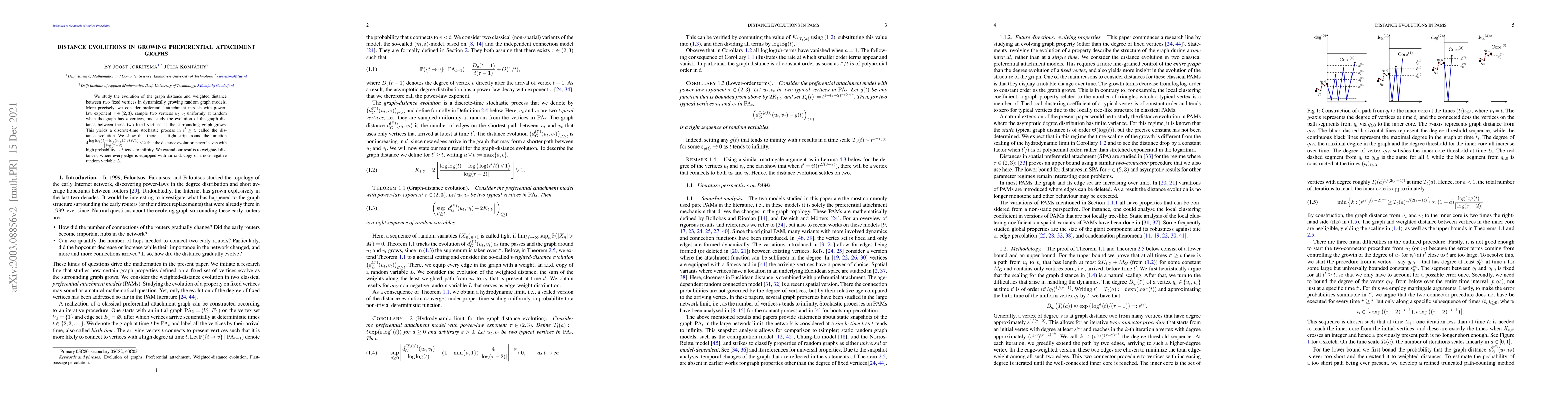 Thumbnail for Distance evolutions in growing preferential attachment graphs
