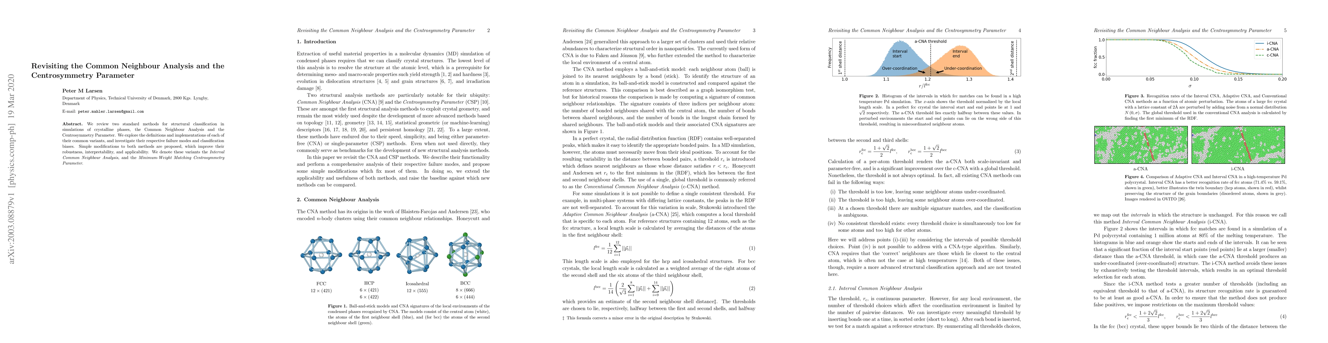 Thumbnail for Revisiting the Common Neighbour Analysis and the Centrosymmetry
  Parameter