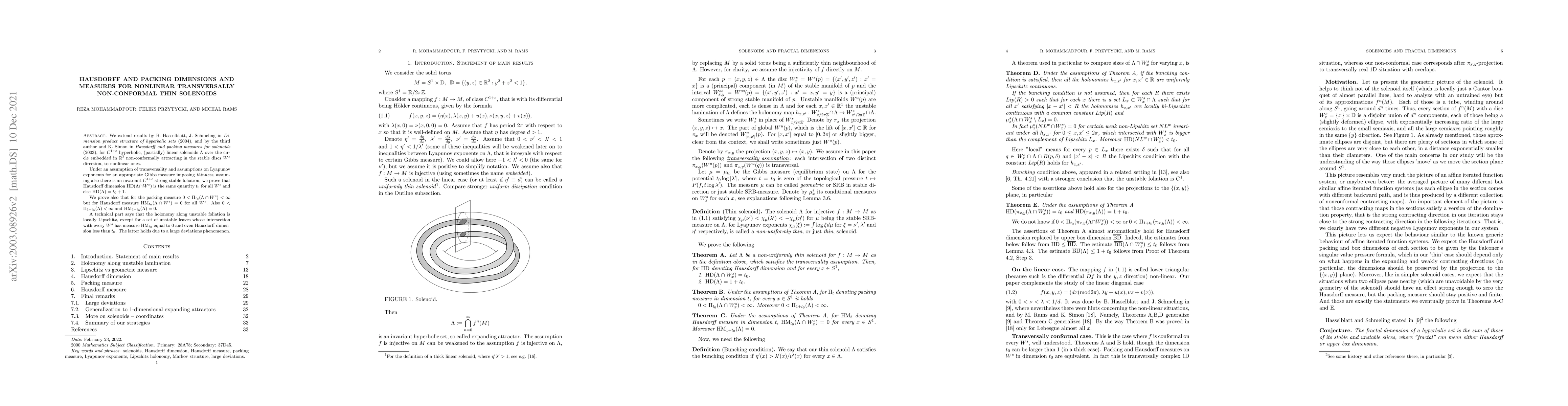 Thumbnail for Hausdorff and packing dimensions and measures for nonlinear
  transversally non-conformal thin solenoids