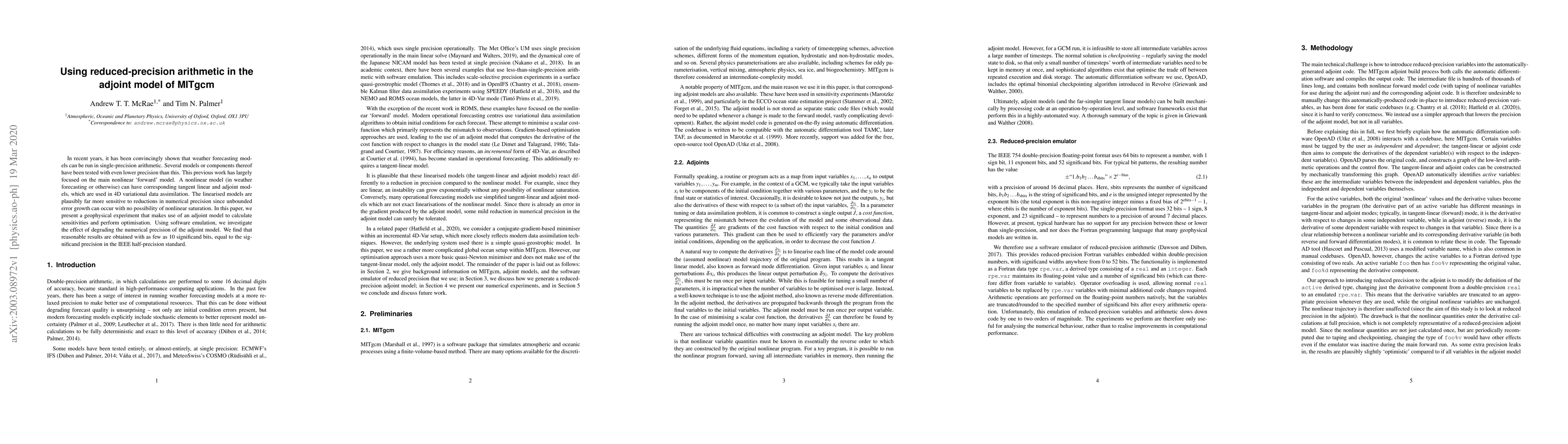 Thumbnail for Using reduced-precision arithmetic in the adjoint model of MITgcm