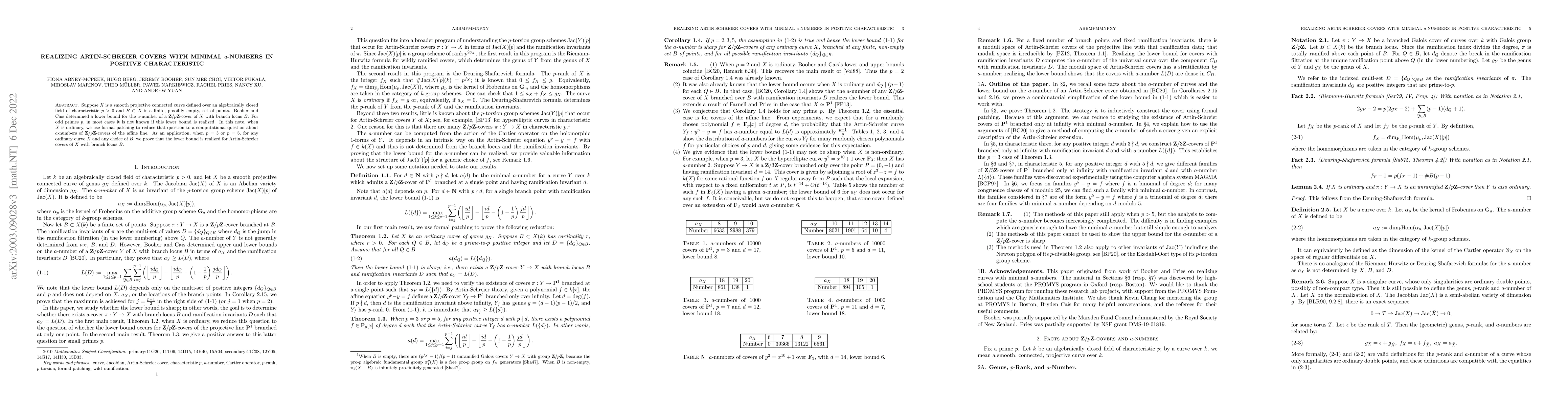 Thumbnail for Realizing Artin-Schreier Covers with Minimal $a$-numbers in Positive
  Characteristic