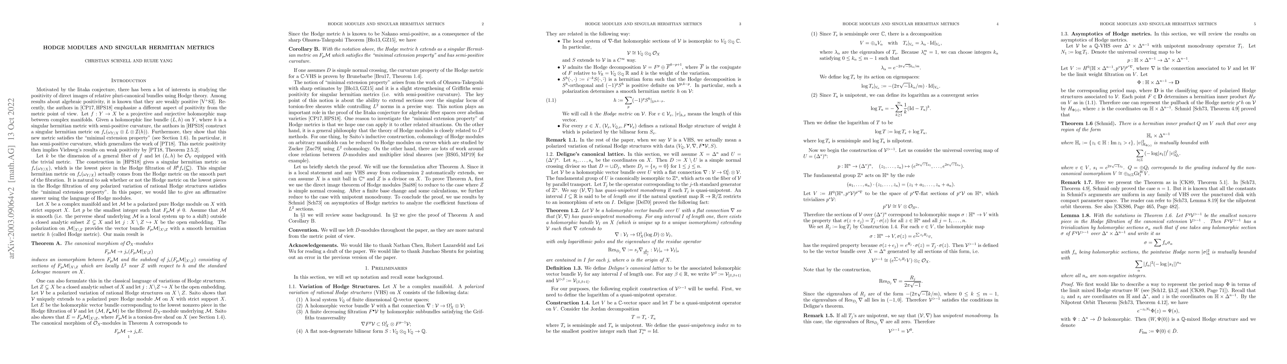 Thumbnail for Hodge modules and Singular Hermitian Metrics