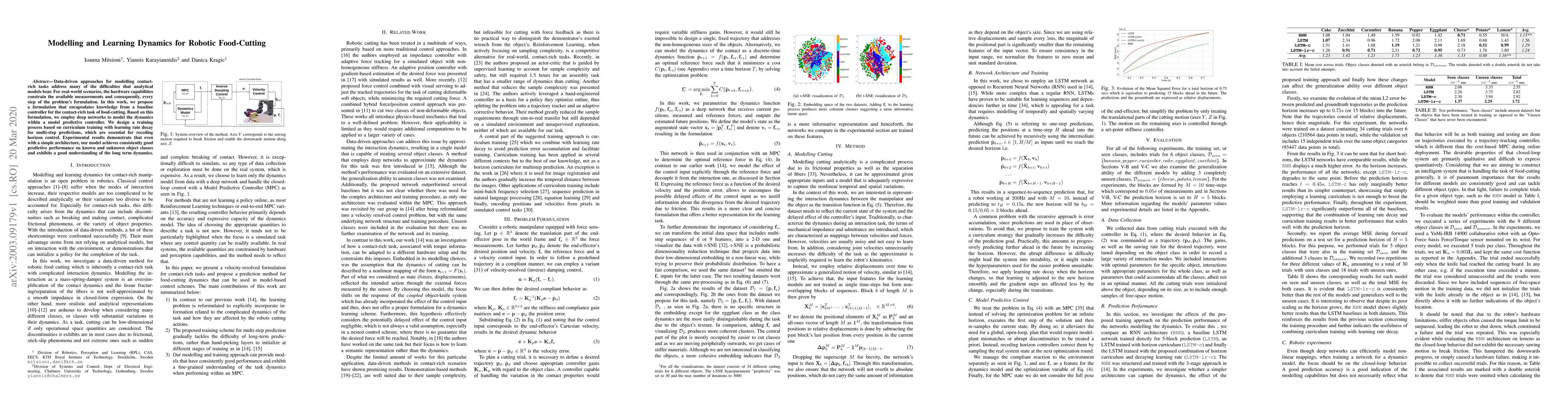 Thumbnail for Modelling and Learning Dynamics for Robotic Food-Cutting
