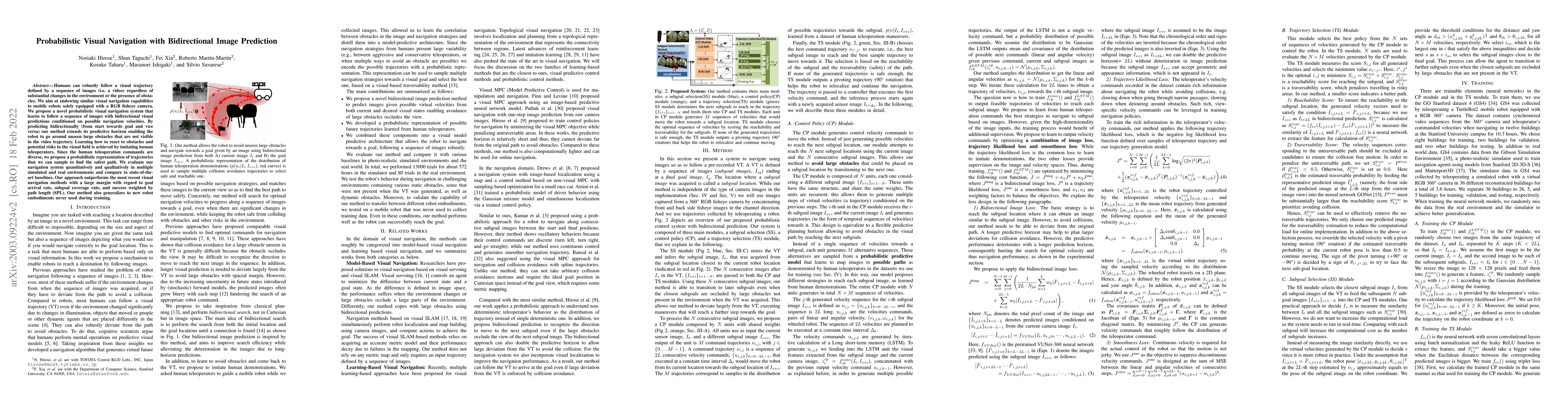 Thumbnail for Probabilistic Visual Navigation with Bidirectional Image Prediction