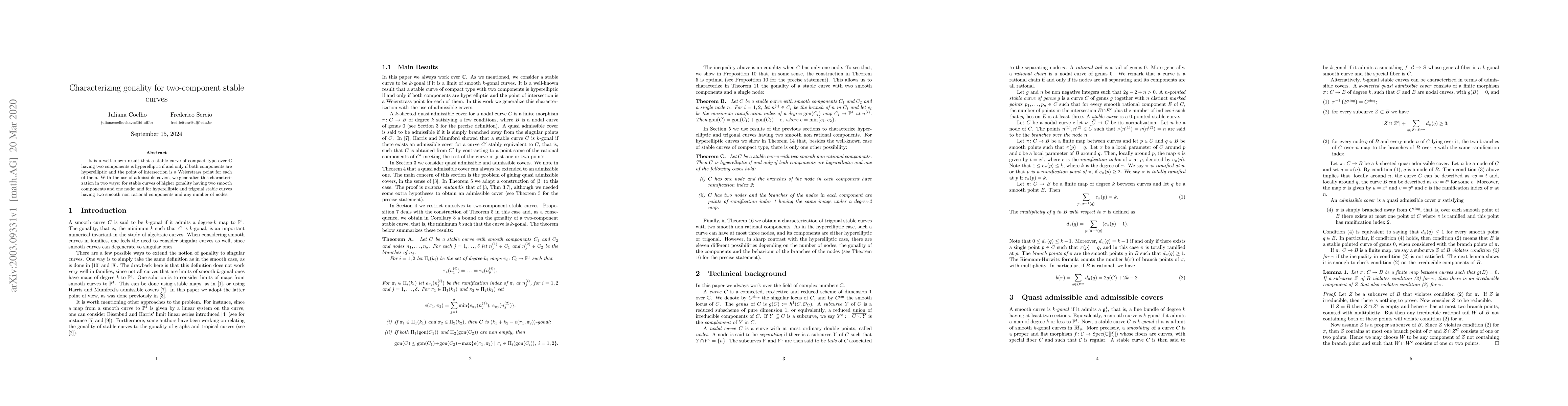 Thumbnail for Characterizing gonality for two-component stable curves