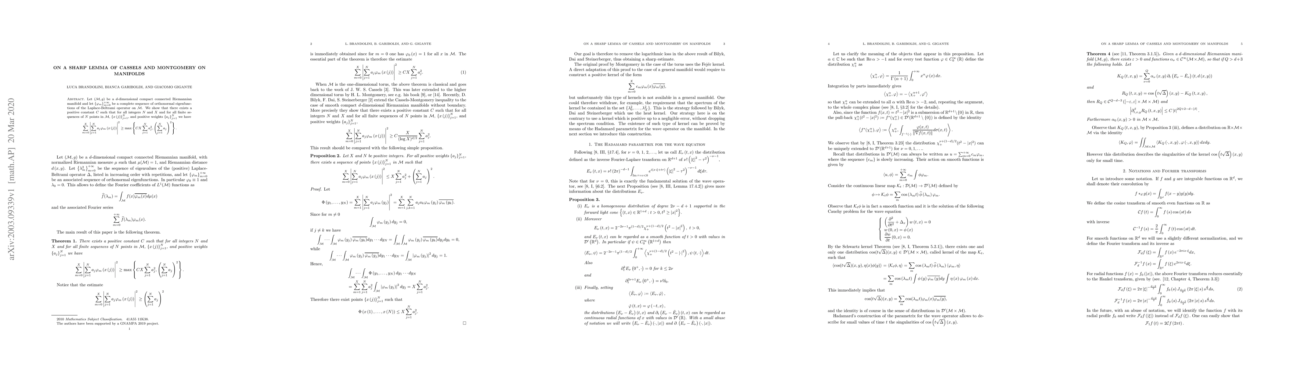 Thumbnail for On a sharp lemma of Cassels and Montgomery on manifolds