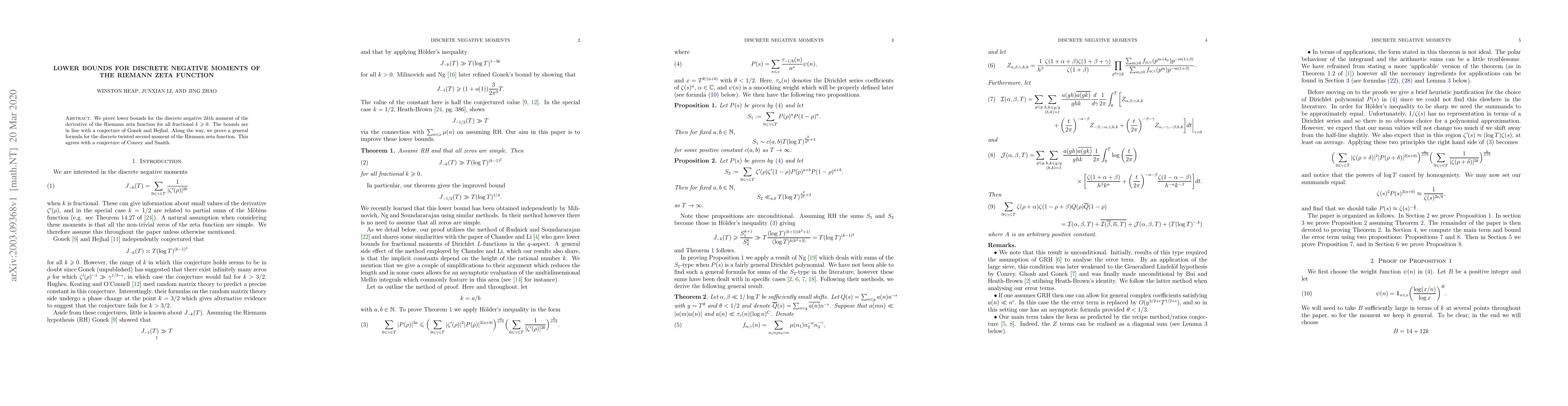 Thumbnail for Lower bounds for discrete negative moments of the Riemann zeta function