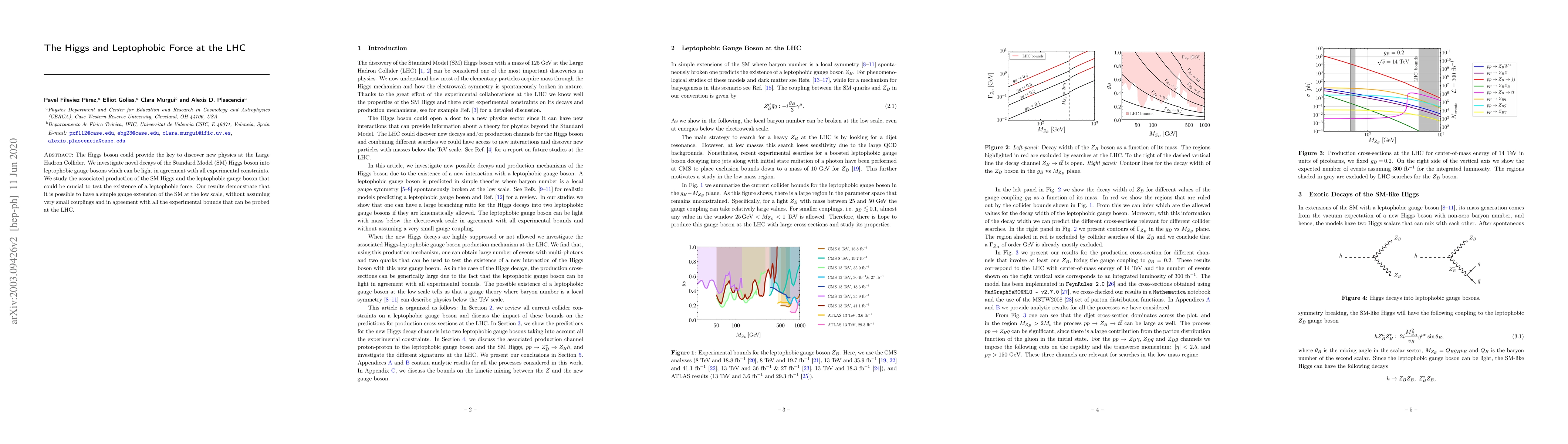 Thumbnail for The Higgs and Leptophobic Force at the LHC