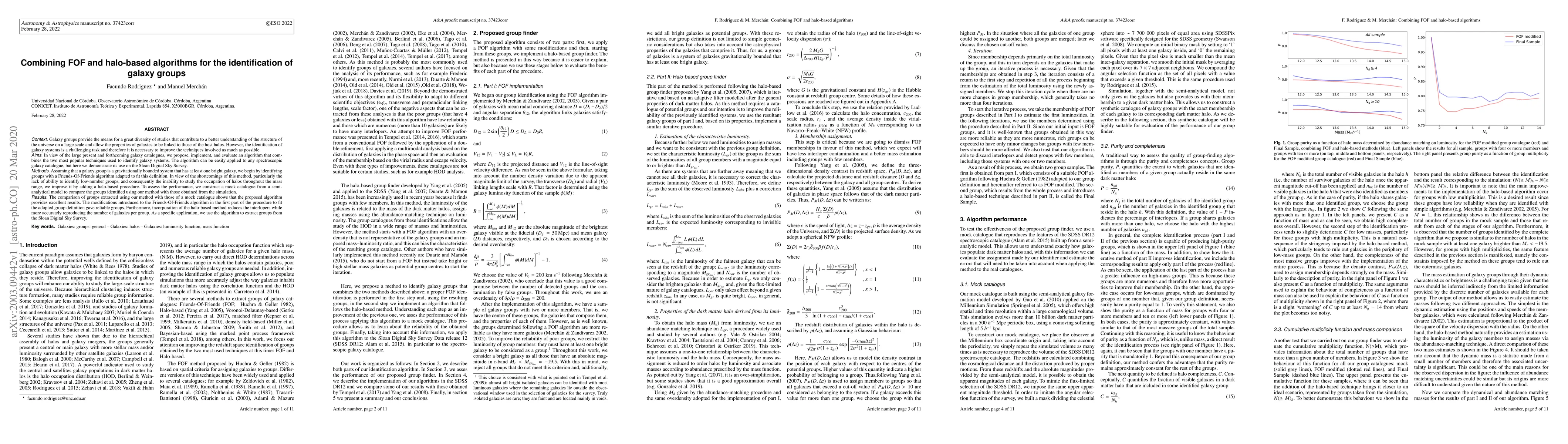 Thumbnail for Combining FOF and halo-based algorithms for the identification of galaxy
  groups