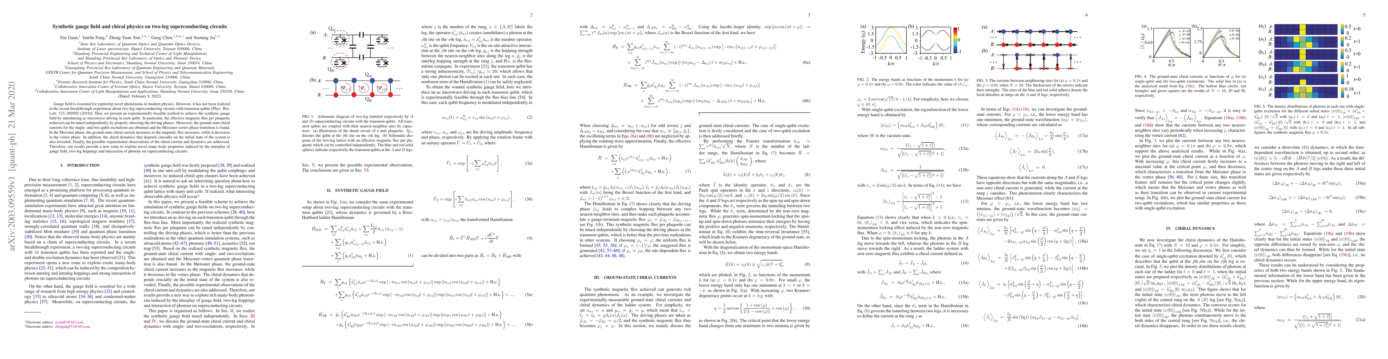 Thumbnail for Synthetic gauge field and chiral physics on two-leg superconducting
  circuits
