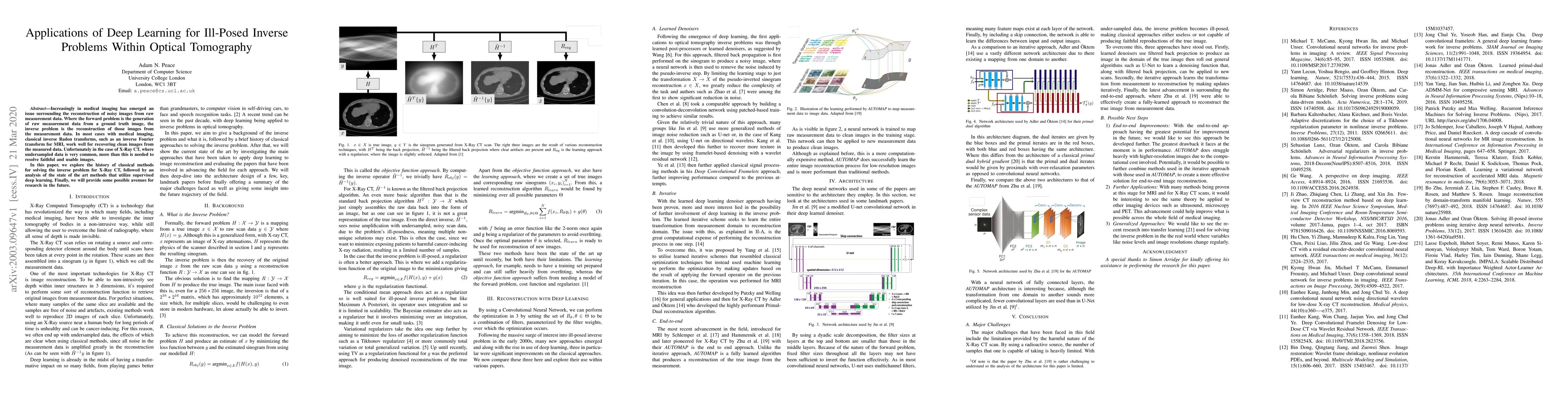 Thumbnail for Applications of Deep Learning for Ill-Posed Inverse Problems Within
  Optical Tomography