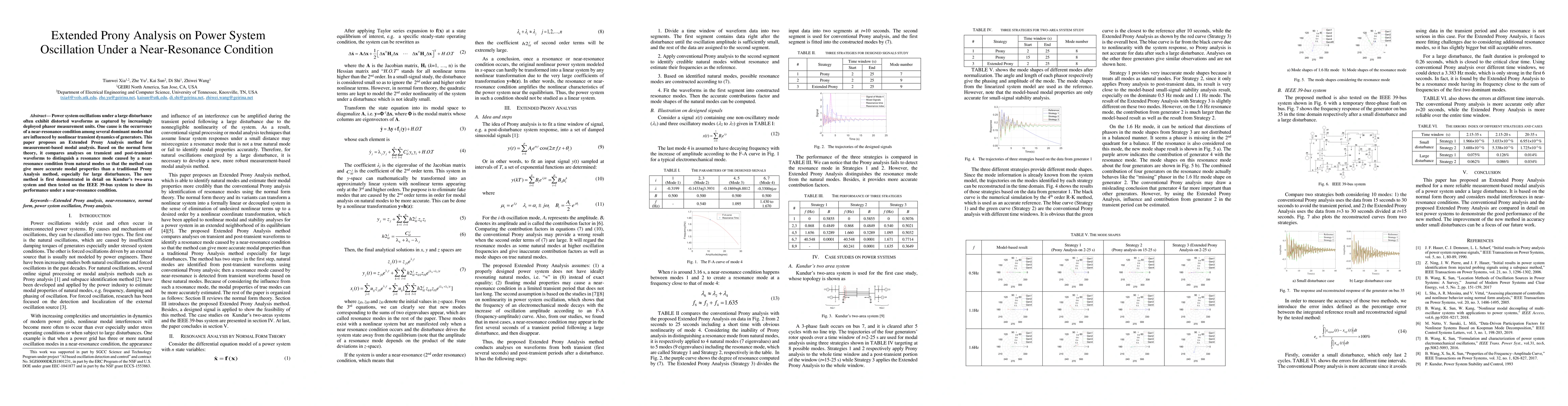 Thumbnail for Extended Prony Analysis on Power System Oscillation Under a
  Near-Resonance Condition