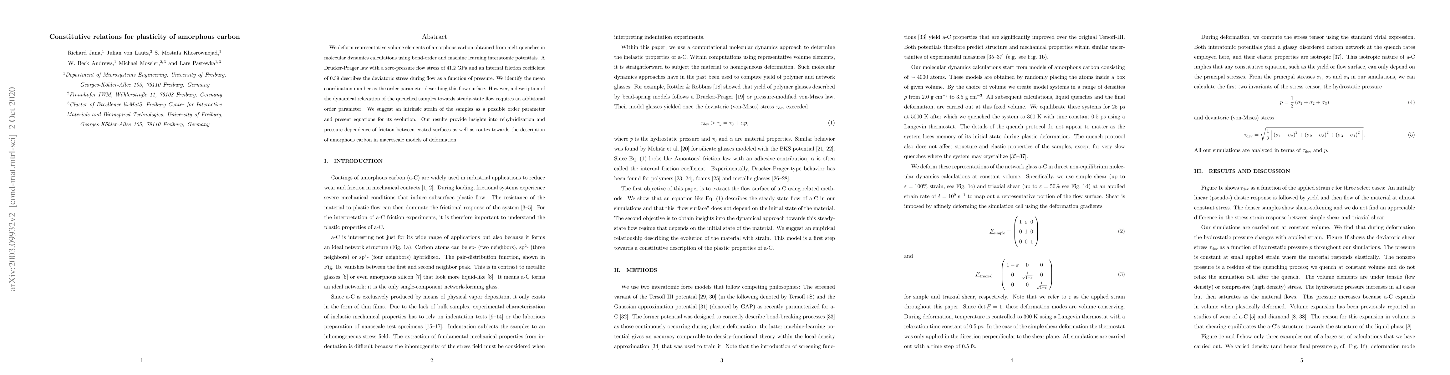 Thumbnail for Constitutive relations for plasticity of amorphous carbon