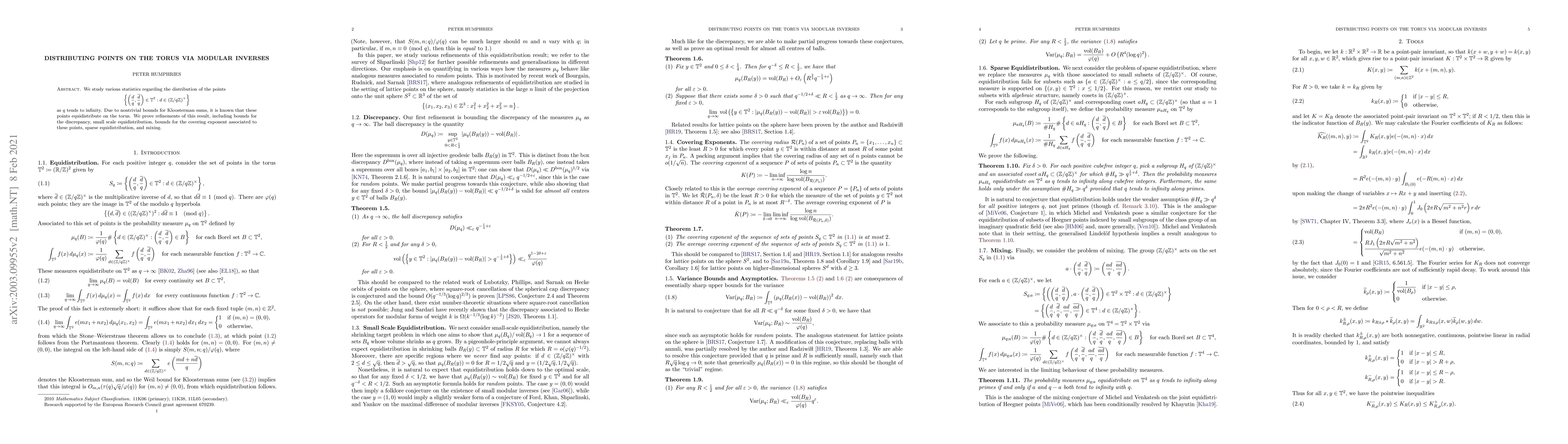 Thumbnail for Distributing Points on the Torus via Modular Inverses