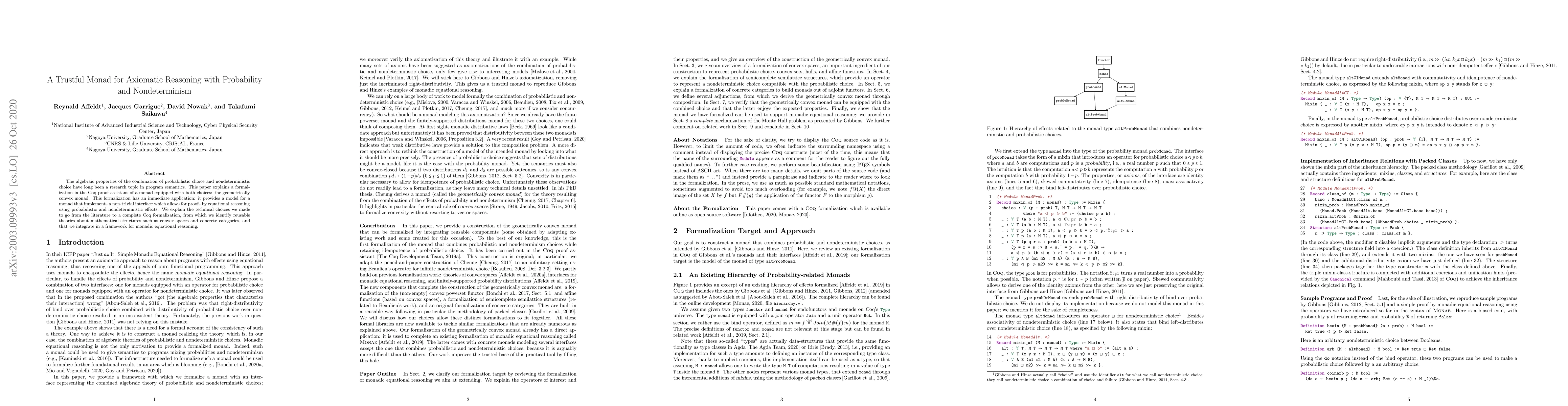 Thumbnail for A Trustful Monad for Axiomatic Reasoning with Probability and
  Nondeterminism