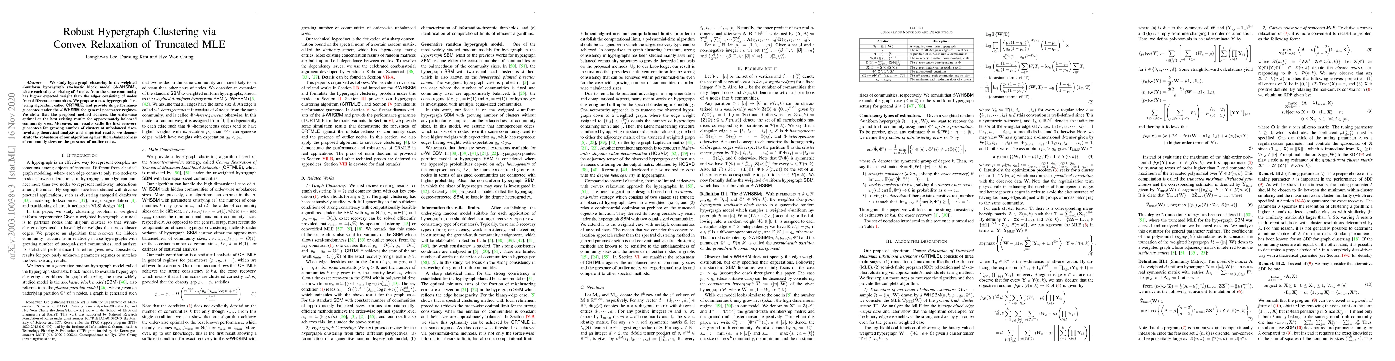 Thumbnail for Robust Hypergraph Clustering via Convex Relaxation of Truncated MLE