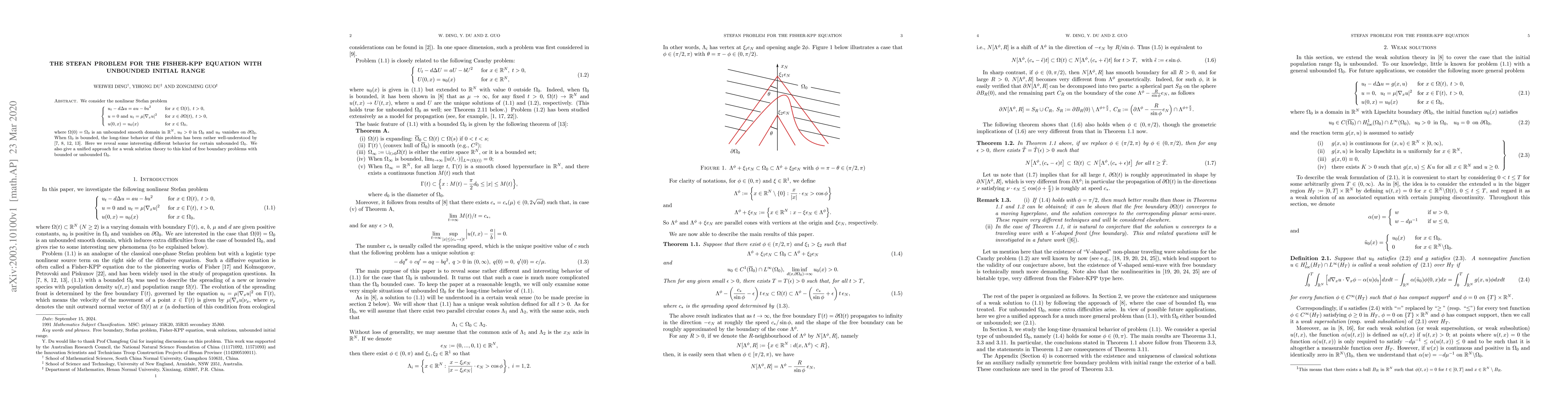 Thumbnail for The Stefan problem for the Fisher-KPP equation with unbounded initial
  range