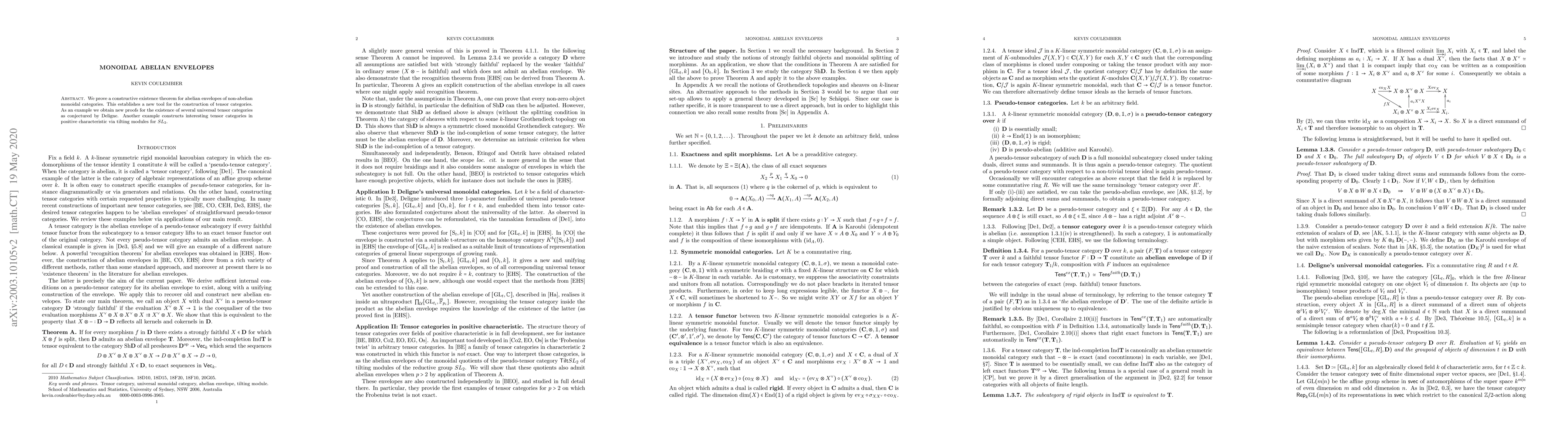 Thumbnail for Monoidal abelian envelopes
