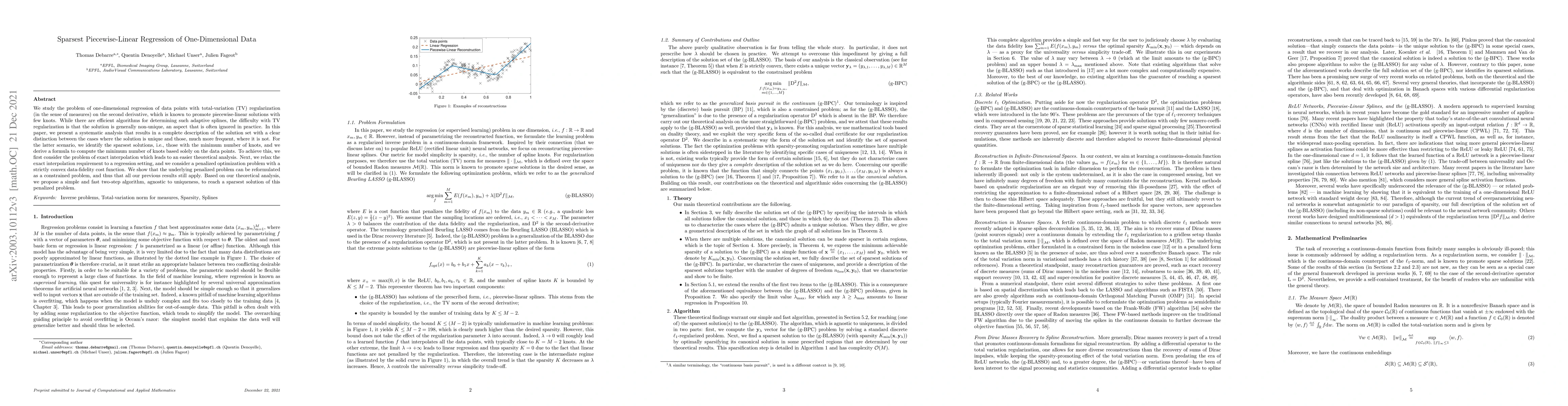 Thumbnail for Sparsest Piecewise-Linear Regression of One-Dimensional Data