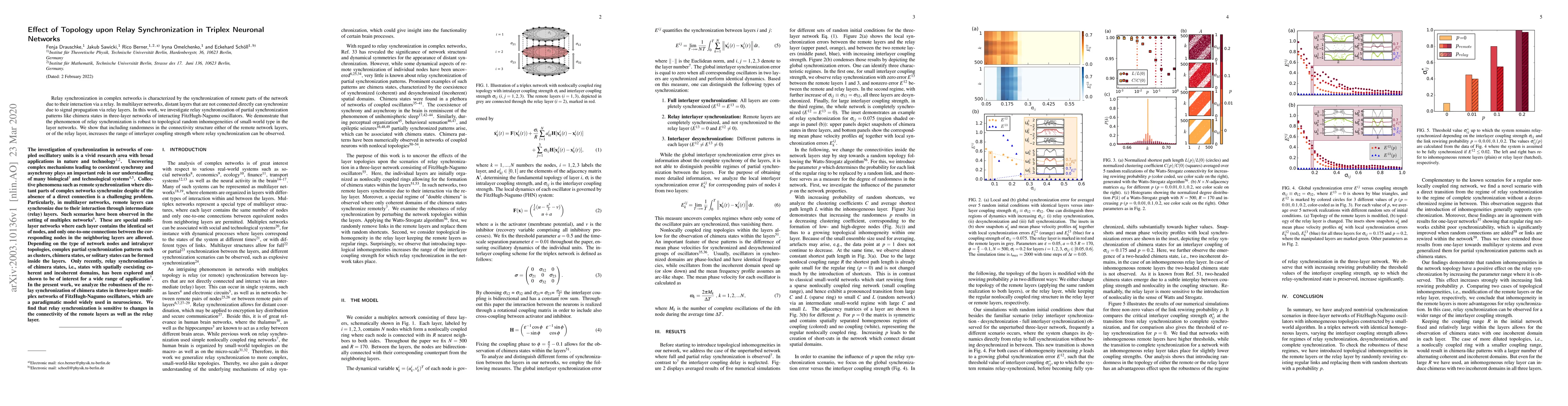 Thumbnail for Effect of Topology upon Relay Synchronization in Triplex Neuronal
  Networks