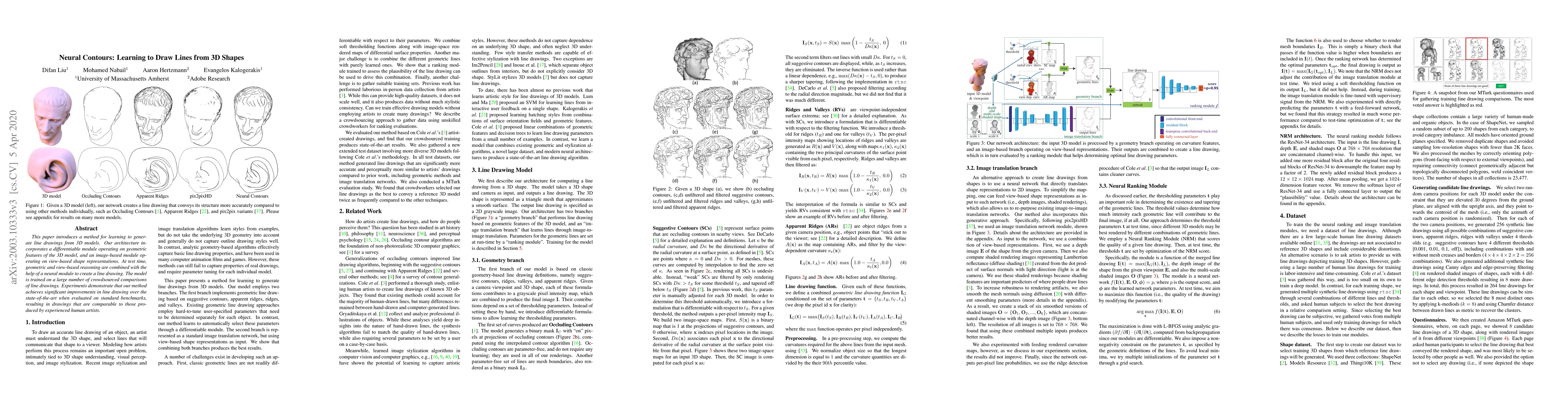 Thumbnail for Neural Contours: Learning to Draw Lines from 3D Shapes