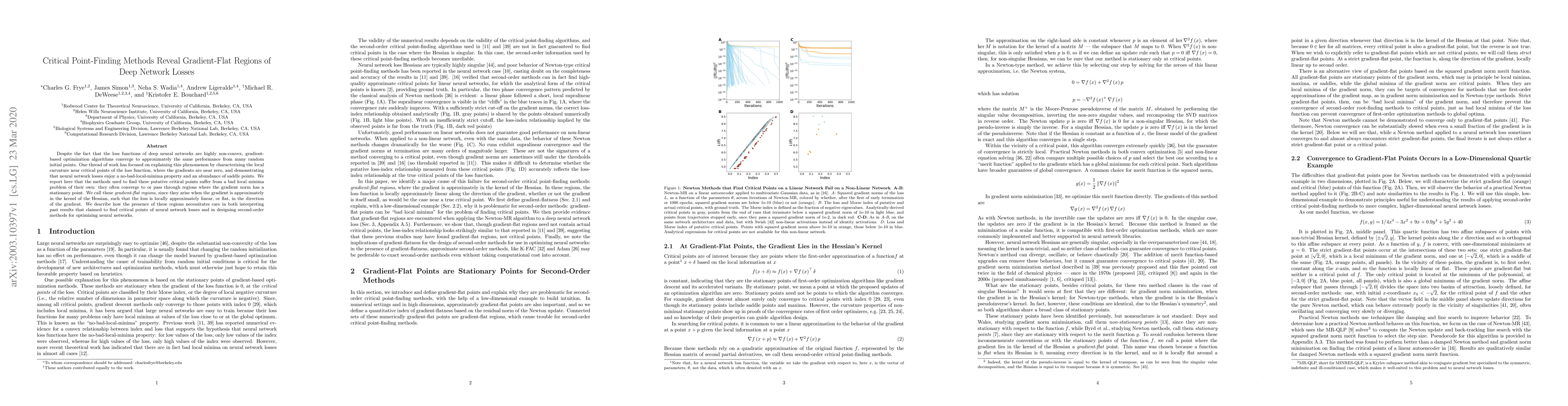 Thumbnail for Critical Point-Finding Methods Reveal Gradient-Flat Regions of Deep
  Network Losses