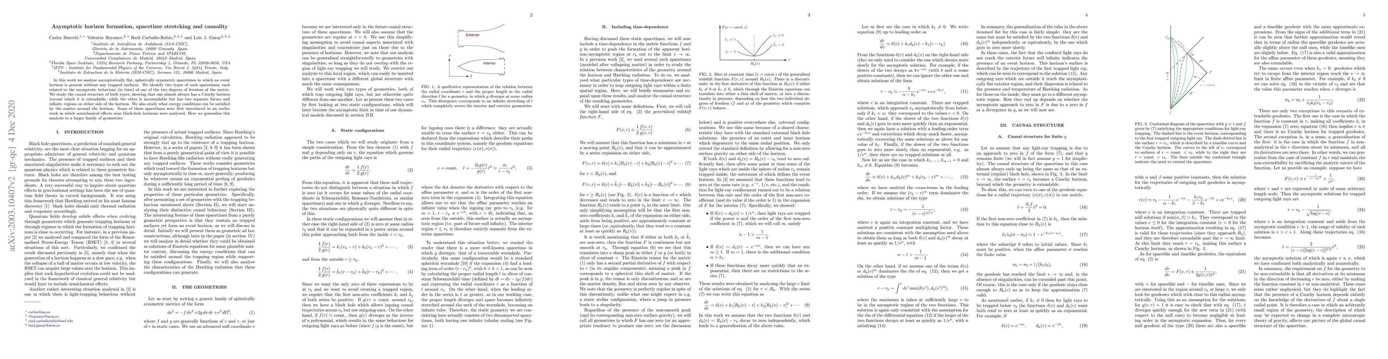 Thumbnail for Asymptotic horizon formation, spacetime stretching and causality