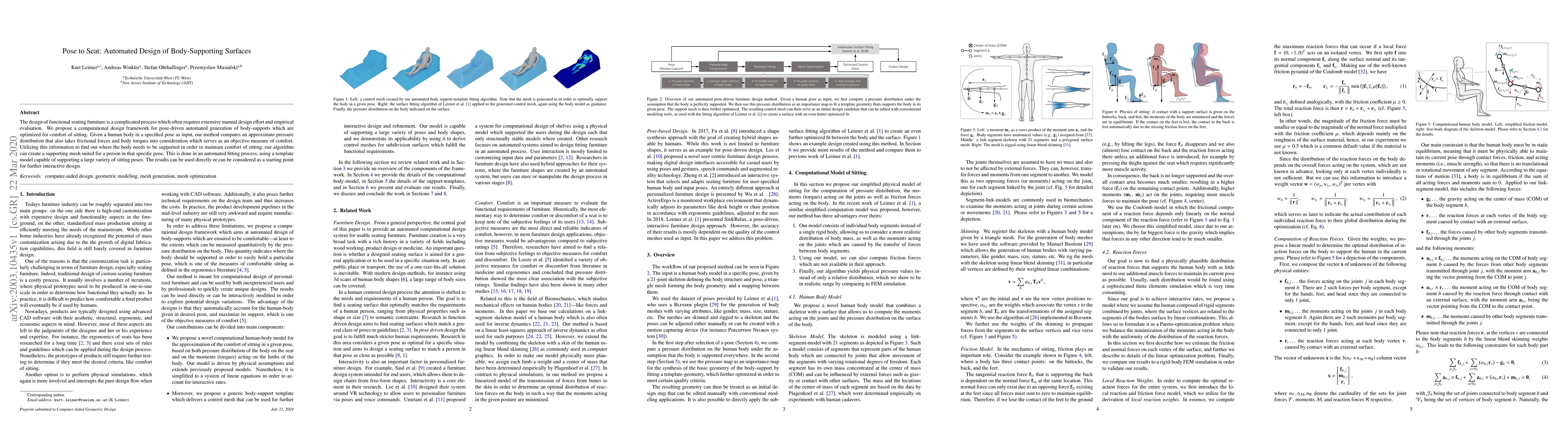 Thumbnail for Pose to Seat: Automated Design of Body-Supporting Surfaces