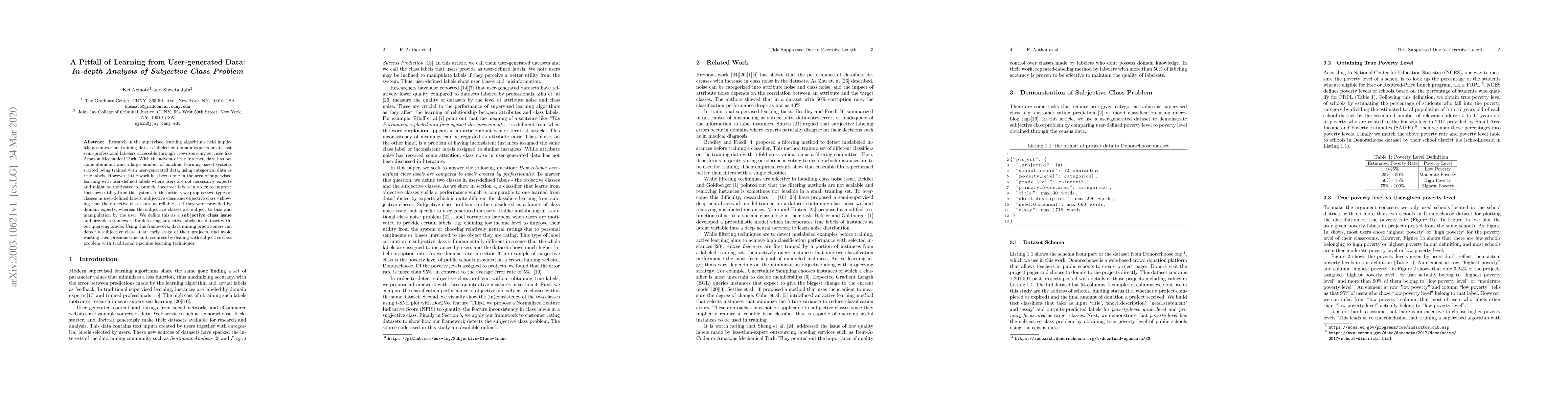 Thumbnail for A Pitfall of Learning from User-generated Data: In-depth Analysis of
  Subjective Class Problem