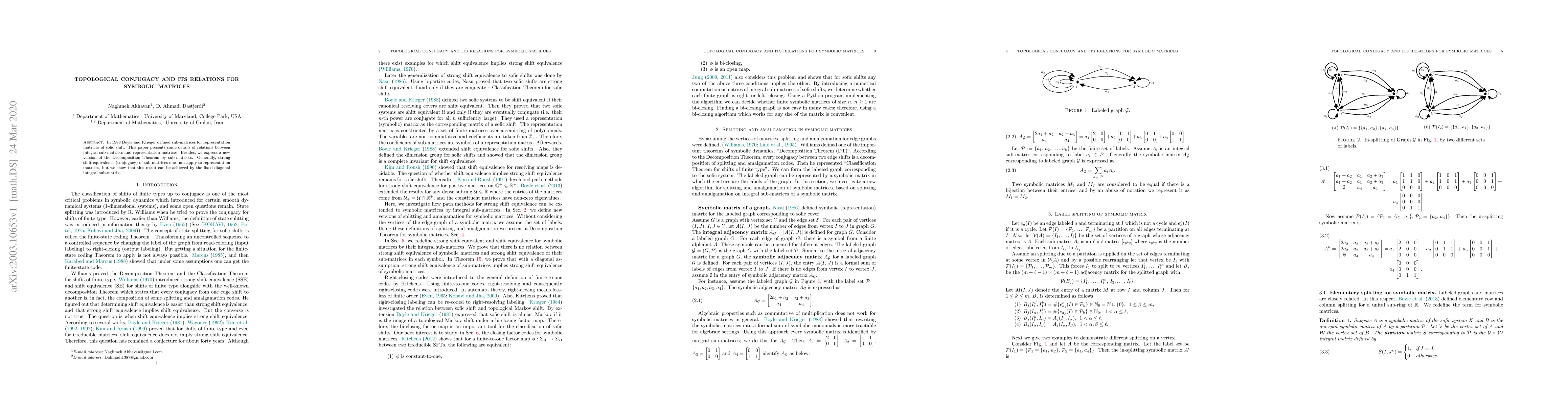 Thumbnail for Topological conjugacy and its relations for symbolic matrices