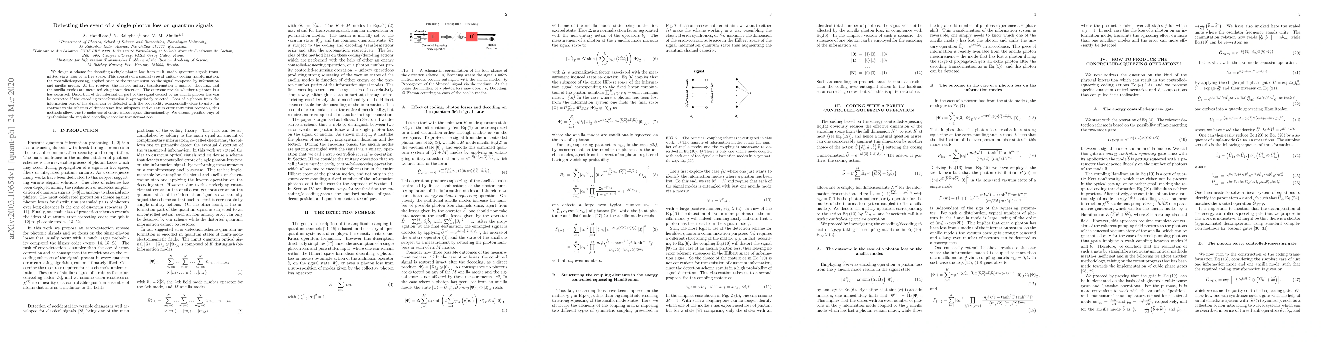 Thumbnail for Detecting the event of a single photon loss on quantum signals