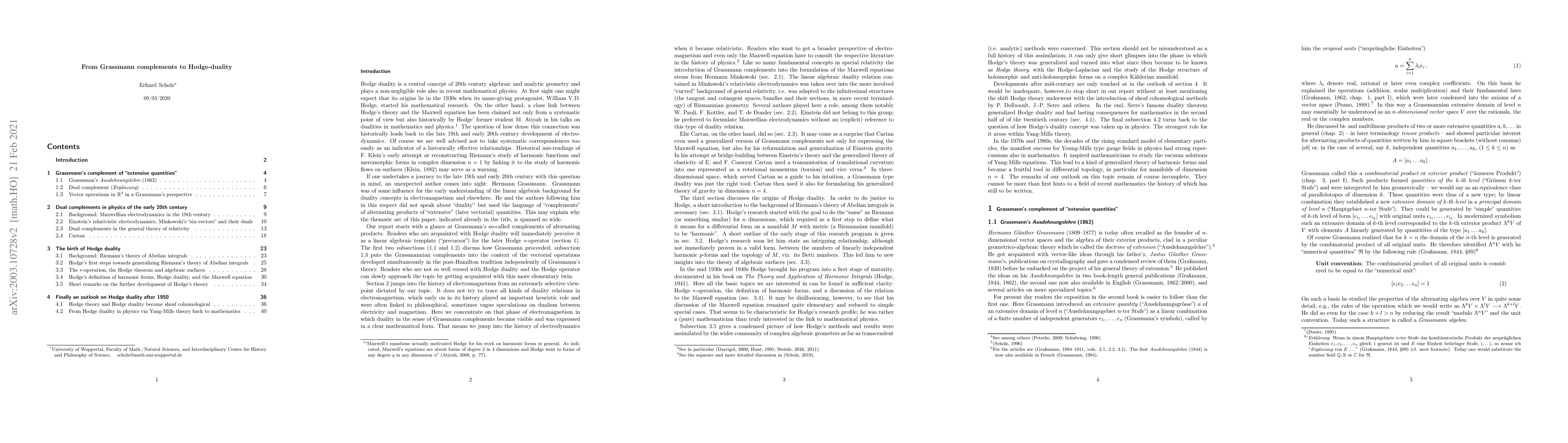Thumbnail for From Grassmann complements to Hodge-duality