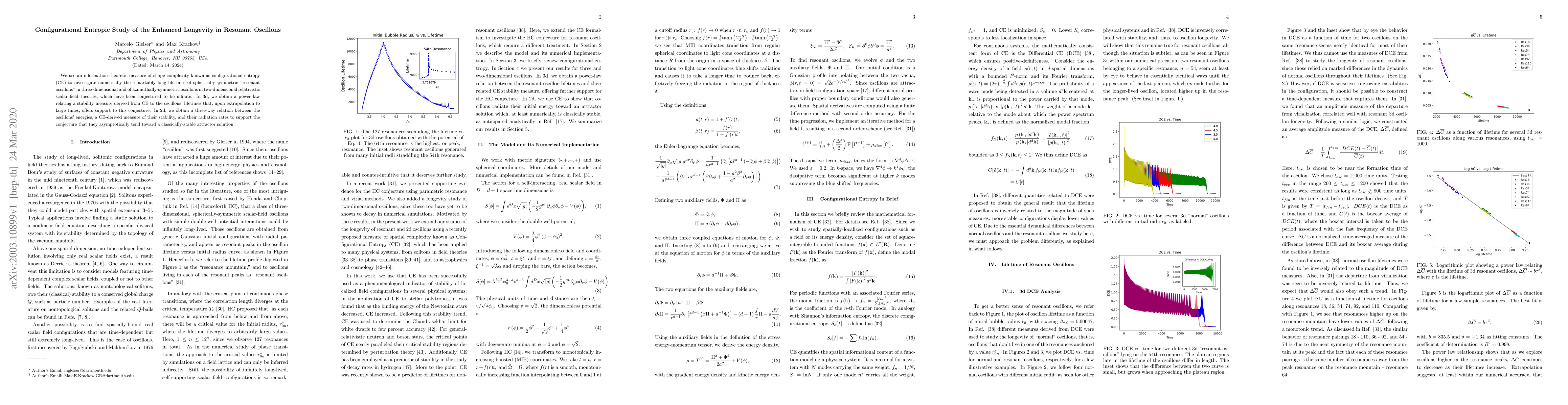 Thumbnail for Configurational Entropic Study of the Enhanced Longevity in Resonant
  Oscillons
