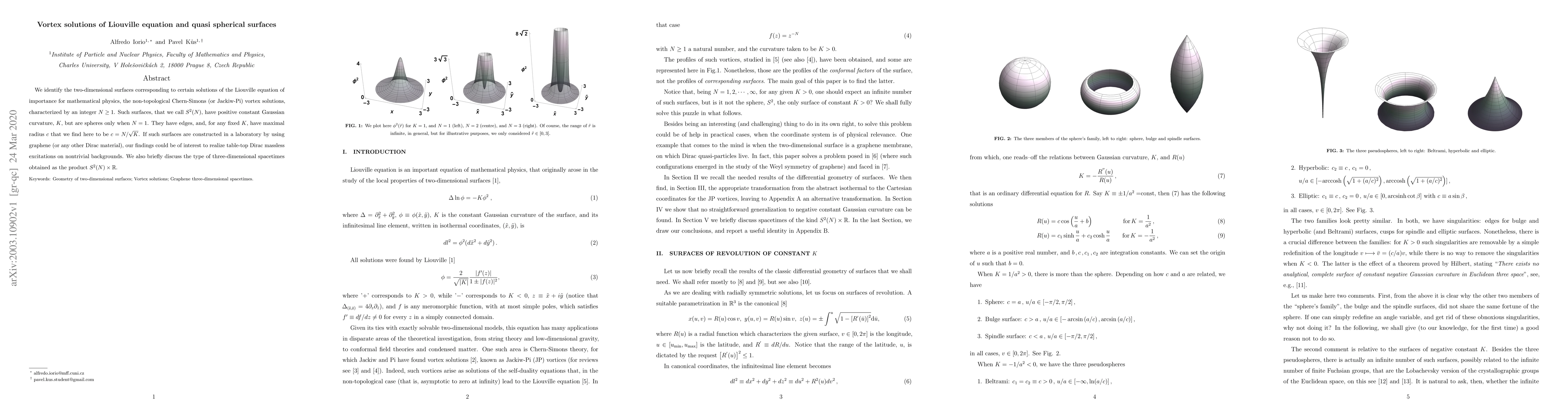 Thumbnail for Vortex solutions of Liouville equation and quasi spherical surfaces