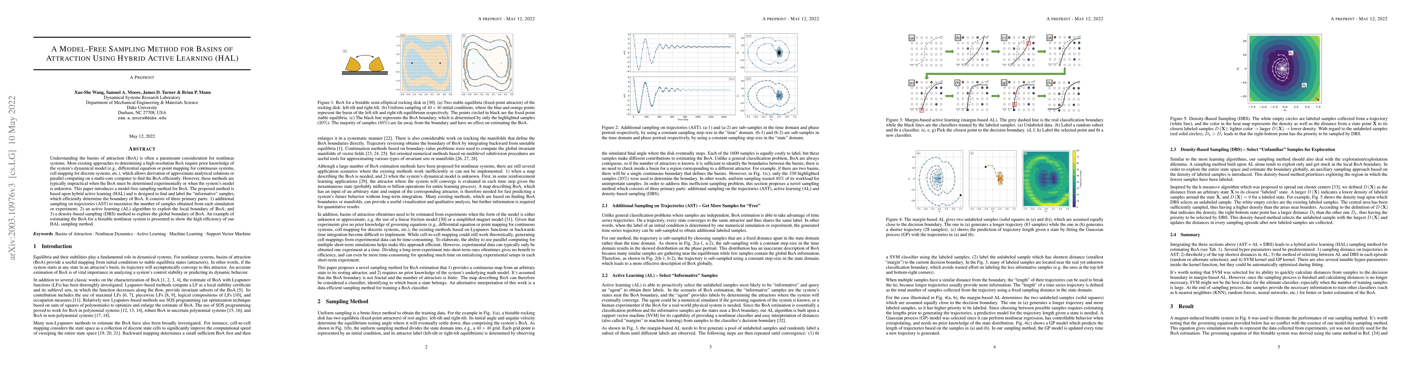 Thumbnail for A Model-Free Sampling Method for Estimating Basins of Attraction Using
  Hybrid Active Learning (HAL)