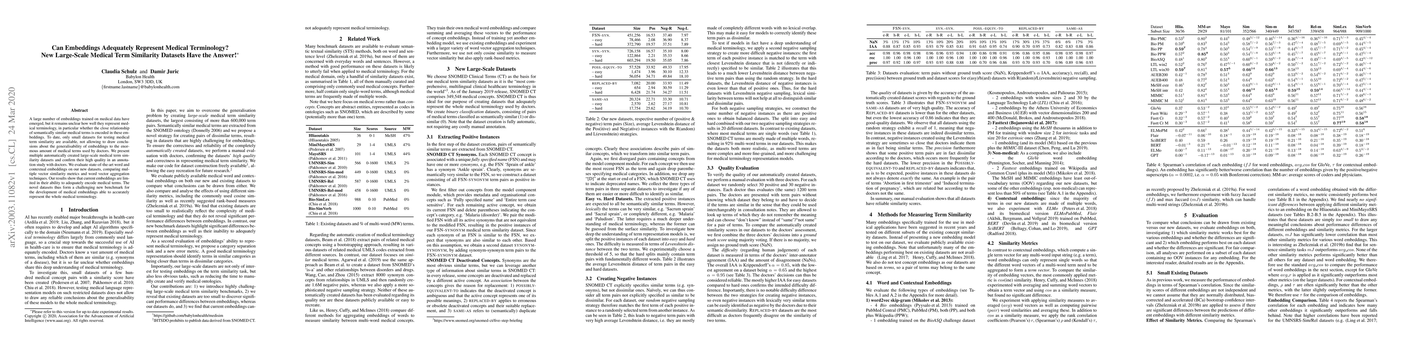 Thumbnail for Can Embeddings Adequately Represent Medical Terminology? New Large-Scale
  Medical Term Similarity Datasets Have the Answer!