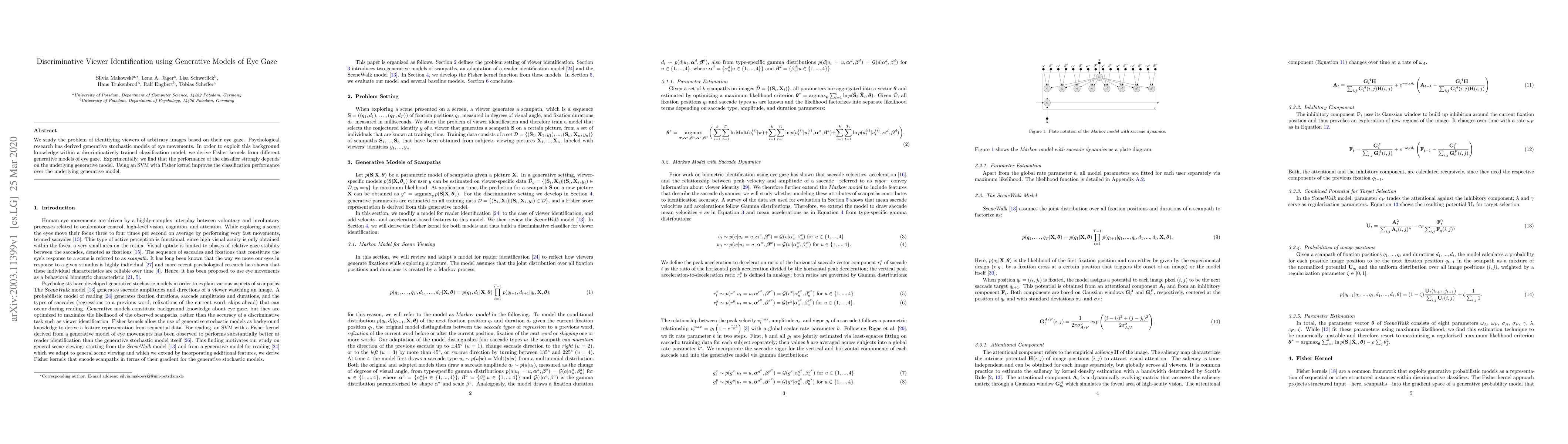 Thumbnail for Discriminative Viewer Identification using Generative Models of Eye Gaze