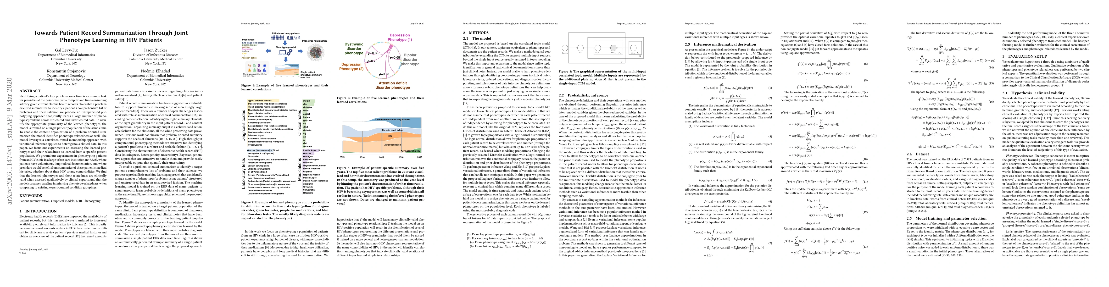 Thumbnail for Towards Patient Record Summarization Through Joint Phenotype Learning in
  HIV Patients