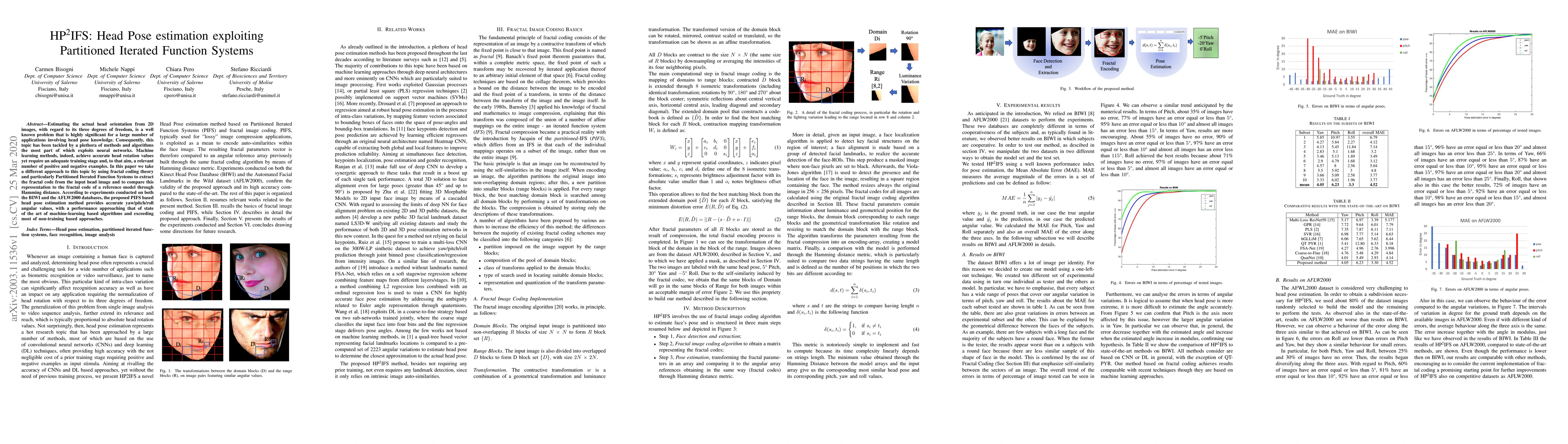 Thumbnail for HP2IFS: Head Pose estimation exploiting Partitioned Iterated Function
  Systems