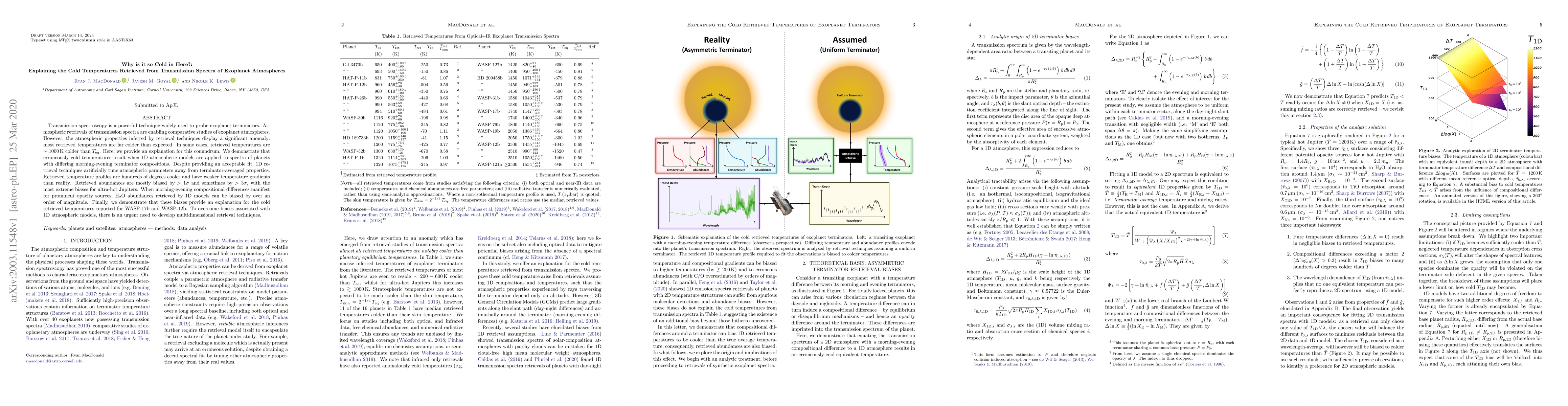 Thumbnail for Why is it so Cold in Here?: Explaining the Cold Temperatures Retrieved
  from Transmission Spectra of Exoplanet Atmospheres