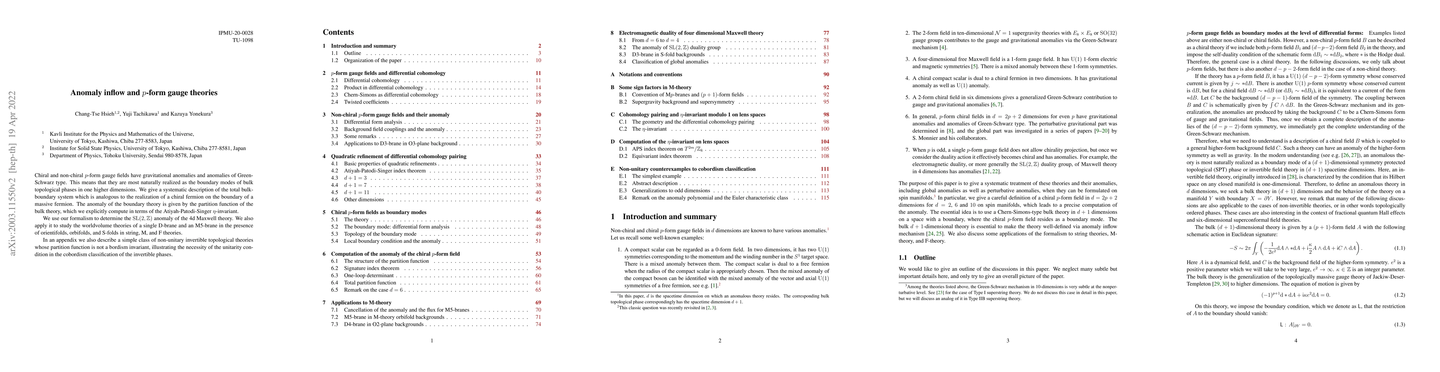 Thumbnail for Anomaly inflow and $p$-form gauge theories