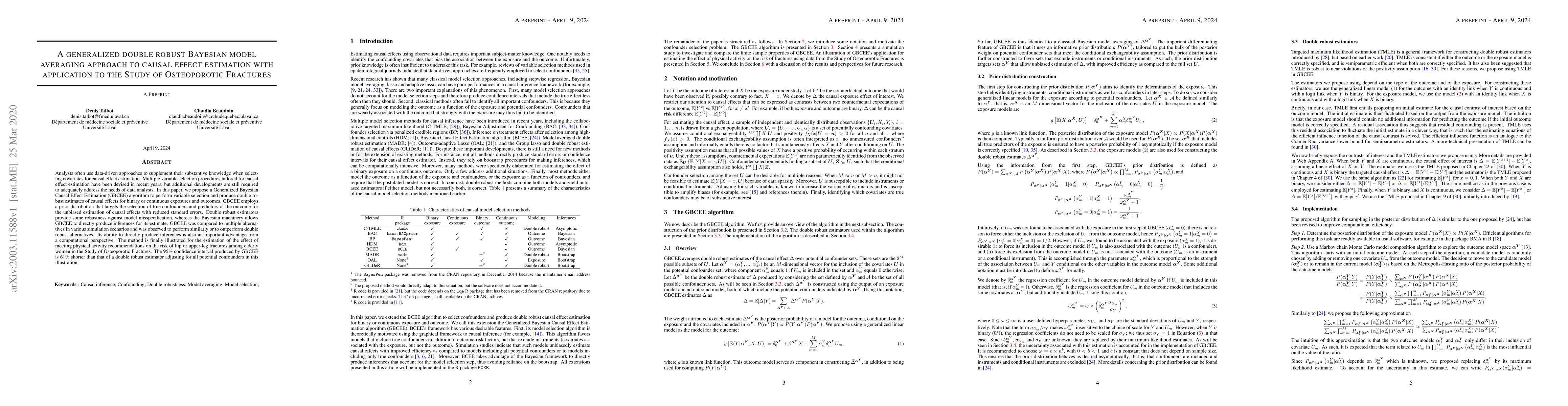 Thumbnail for A generalized double robust Bayesian model averaging approach to causal
  effect estimation with application to the Study of Osteoporotic Fractures