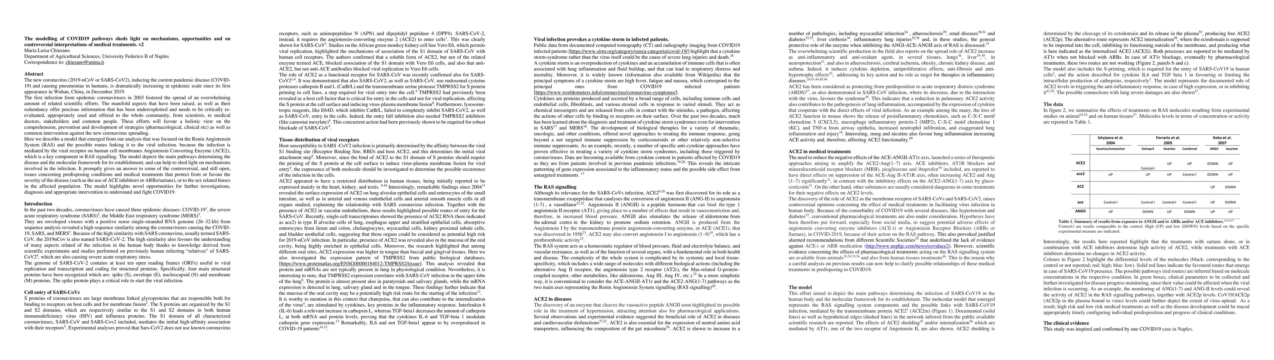 Thumbnail for The modelling of COVID19 pathways sheds light on mechanisms,
  opportunities and on controversial interpretations of medical treatments. v2
