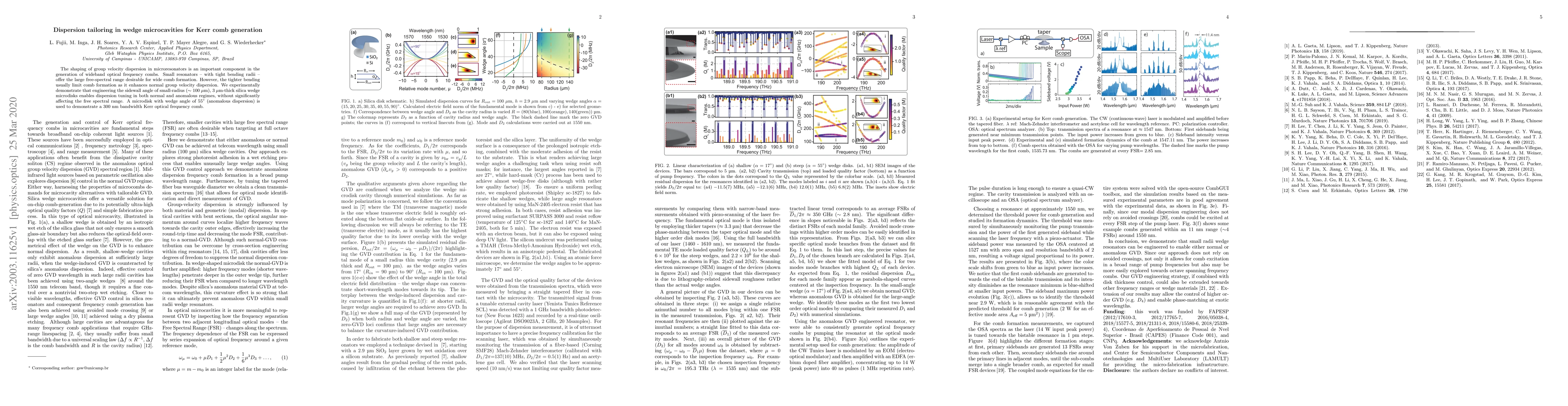 Thumbnail for Dispersion tailoring in wedge microcavities for Kerr comb generation