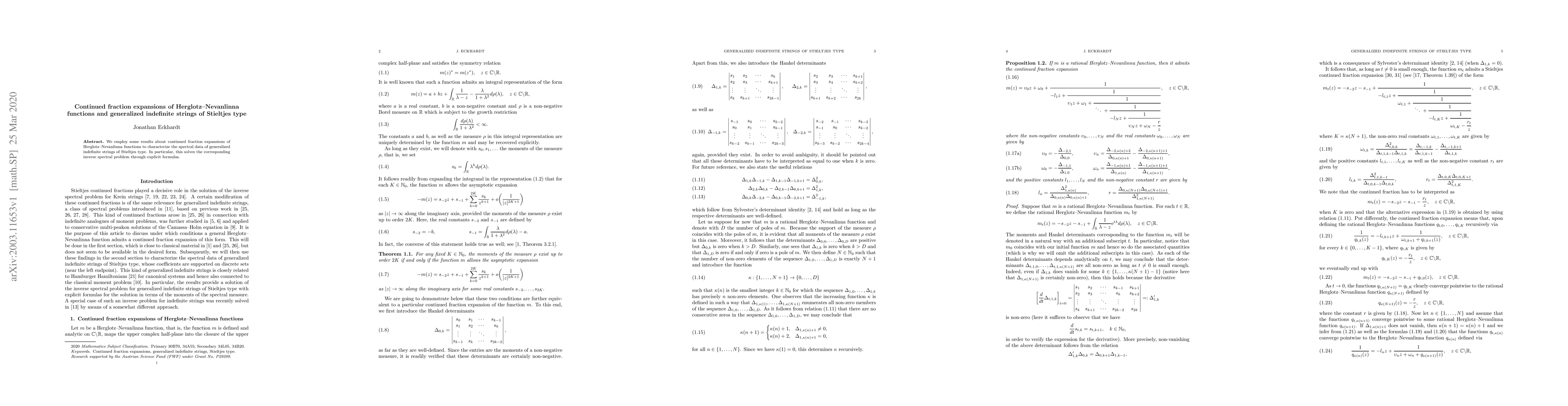 Thumbnail for Continued fraction expansions of Herglotz-Nevanlinna functions and
  generalized indefinite strings of Stieltjes type